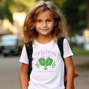 Pickleball Queen Logo Monogram Aangepaste naam T-shirt