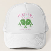 Pickleball Queen Logo Monogram Aanpasbare Naam Trucker Pet (Voorkant)