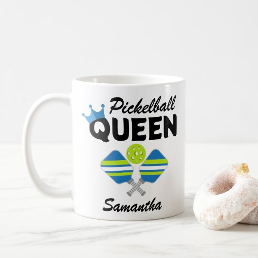 Pickleball Queen Pickleball Coffee Mug (Avec donut)