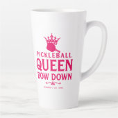 Pickleball Queen Pink gepersonaliseerde gift Grapp Latte Mok (Rechts)