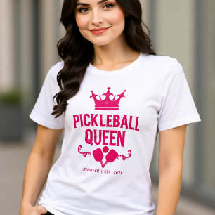 Pickleball Queen Pink gepersonaliseerde gift Grapp Tri-Blend Shirt
