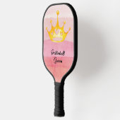 Pickleball Queen Pink Waterverf Monogrammed Pickl Paddle (Links)