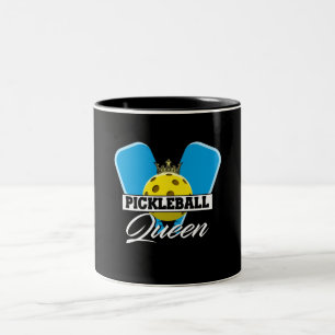 Pickleball Queen Player Paddleball Lover Tweekleurige Koffiemok