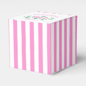 Pickleball Queen | roze en wit gestreept Bedankdoosjes (Voorkant Zijde)