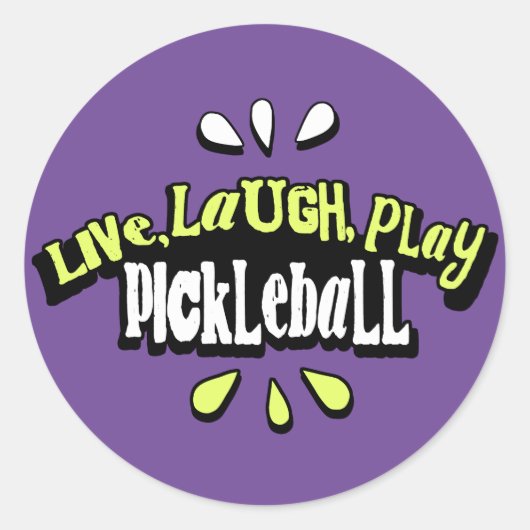 Pickleball Quote Ronde Sticker (Voorkant)