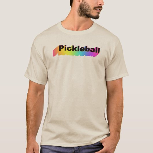 Pickleball Rainbow Logo Beige T-shirt (Voorkant)