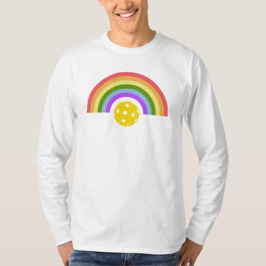 Pickleball Rainbow Longsleeve T-shirt (Voorkant)