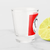 Pickleball Rating Valentijn Hart Rood en Wit Shot Glas (Links)