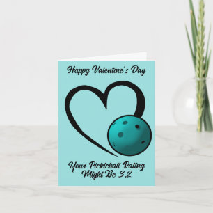Pickleball Rating Valentijnshart Blauw Pickleball Kaart