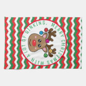 Pickleball Reindeer Kitchen Towel Theedoek (Horizontaal)