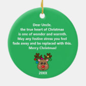 Pickleball Reindeer 🎄 Ornement en céramique (Dos)