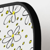 PIckleball Retro Daisy Flower Yellow Polka Dot Pickleball Paddle (Links Detail)