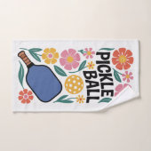 Pickleball Retro Floral Paddle Sports (Serviette à main)