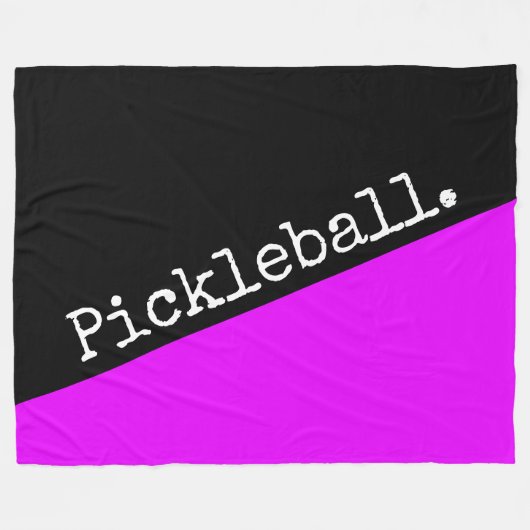 PICKLEBALL Retro Helder Roze Zwart Kleurblok Fleece Deken (Voorkant (Horizontaal))