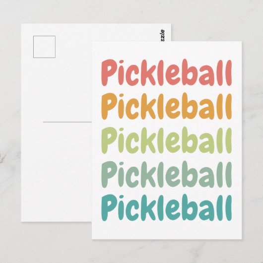 Pickleball Retro Pickleball Player Briefkaart (Voorkant / Achterkant)