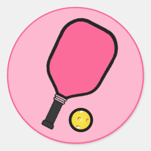 Pickleball Ronde Sticker (Voorkant)