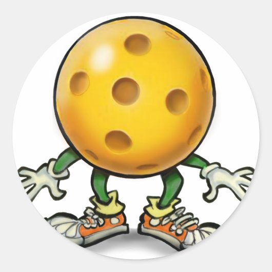 Pickleball Ronde Sticker (Voorkant)
