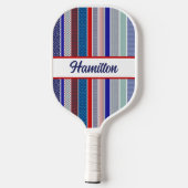 Pickleball rood, wit en blauw gepersonaliseerd paddle (Achterkant)