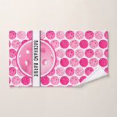 Pickleball Roze & Wit Pickleballs gepersonaliseerd Handdoek (Handdoek)