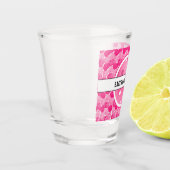 Pickleball Roze & Wit Pickleballs gepersonaliseerd Shot Glas (Links)