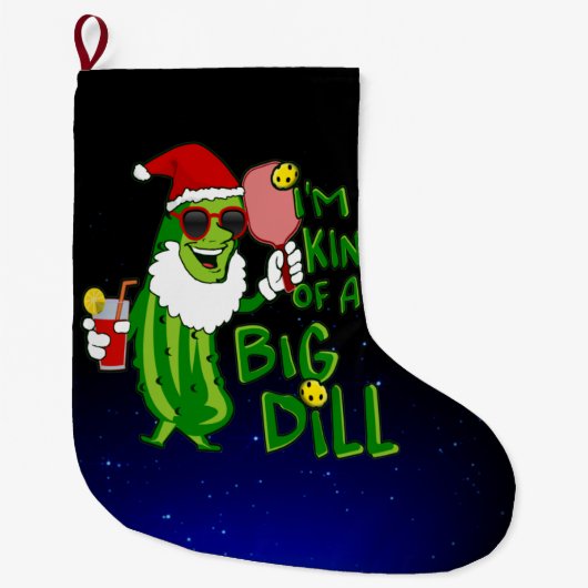 Pickleball Santa Big Dill Grote Kerstsok (Voorkant)