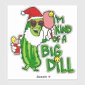 Pickleball Santa Big Dill Sticker (Vel)