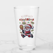 Pickleball Santa Claus Christmas Glas (Achterkant)