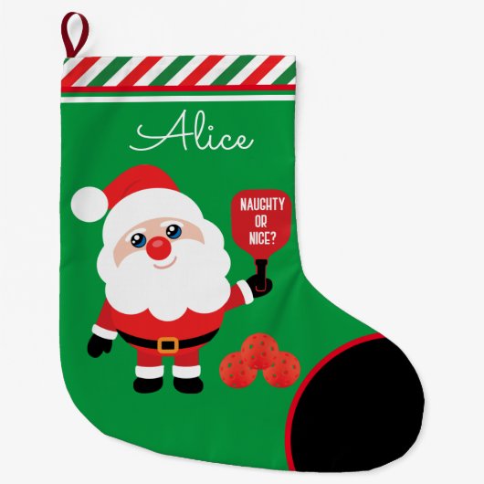 Pickleball 🎅 Santa  Grote Kerstsok (Voorkant)