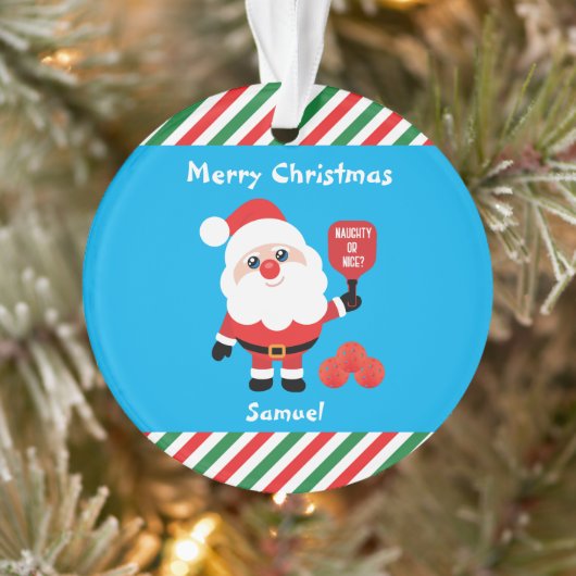 Pickleball 🎅 Santa Ornament (Boom)