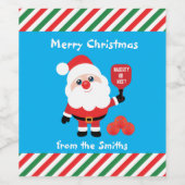 Pickleball 🎅 Santa Wine Label Wijn Etiket (Enkel label)