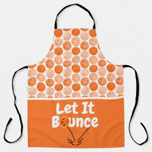 Pickleball Serve Laat het Sinaasappel gepersonalis Schort