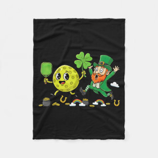 Pickleball Shamrock Clover St. Patrick's Day Dames Fleece Deken