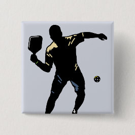 PICKLEBALL SILHOUET-AANVAL VIERKANTE BUTTON 5,1 CM