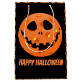 Pickleball Skeleton Jack-o'-Lantern Halloween Medium Cadeauzakje (Voorkant)