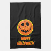 Pickleball Skeleton Jack-o'-Lantern Halloween Theedoek (Verticaal)