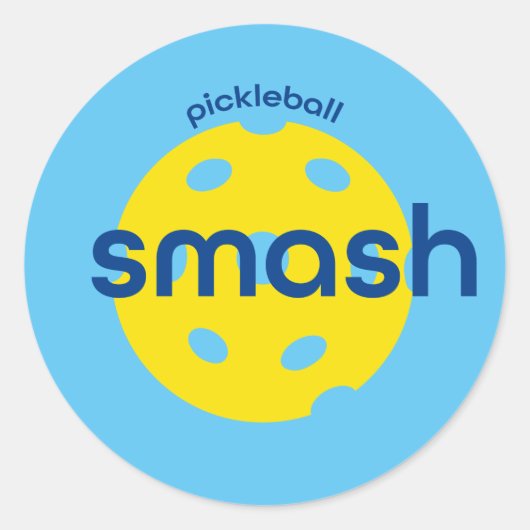 Pickleball-Smash Ronde Sticker (Voorkant)