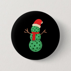 Pickleball sneeuwman - grappige pickleball kerst, ronde button 5,7 cm