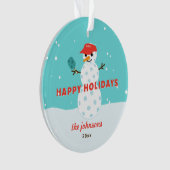 Pickleball Snowman Custom Holiday Acrylique Orneme (devant)