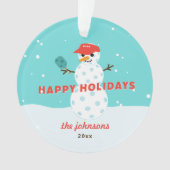 Pickleball Snowman Custom Holiday Acrylique Orneme (devant)
