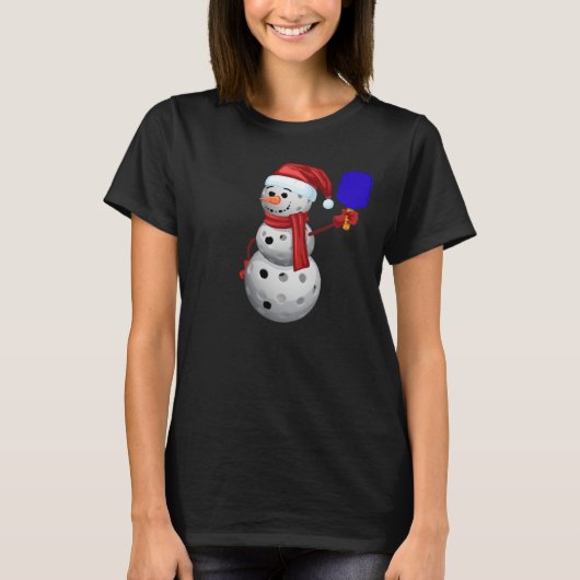 Pickleball Snowman T-shirt (Voorkant)