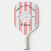 Pickleball Social Club Gestreept Gepersonaliseerd Pickleball Paddle (Voorkant)