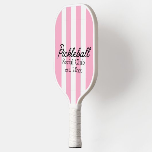 Pickleball Social Club Pink Stripes Retro Pickleball Paddle (Links)