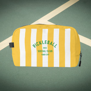 Pickleball Social Club Yellow Stripe Monogram Toilettasje