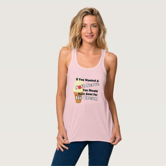 Pickleball Soft Serve? Ga naar Ice Cream in plaats Tanktop (Volledige Voorkant)