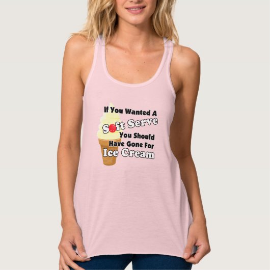 Pickleball Soft Serve? Ga naar Ice Cream in plaats Tanktop (Voorkant)