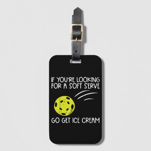 Pickleball Soft Serve Get Ice Cream Pickle Ball Me Bagagelabel (Voorkant (verticaal))