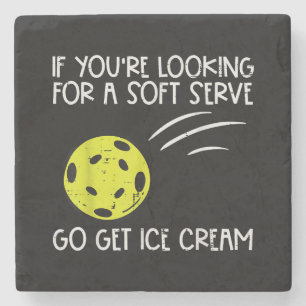 Pickleball Soft Serve Get Ice Cream Pickle Ball Me Stenen Onderzetter