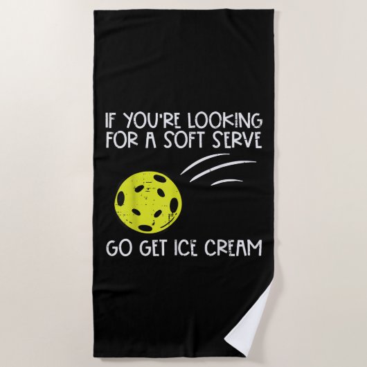 Pickleball Soft Serve Get Ice Cream Pickle Ball Me Strandlaken (Voorkant)