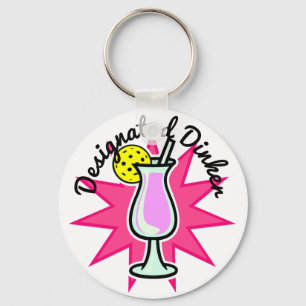 Pickleball Speciaal Dinker - Roze cocktail Sleutelhanger