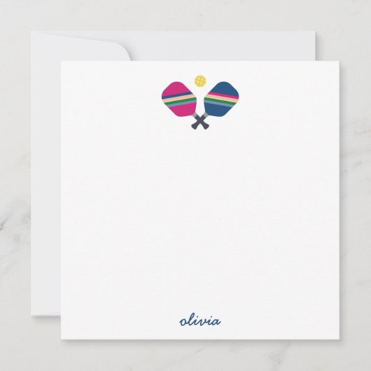 Pickleball Speciaal Manuscript Name Blue Note Card Notitiekaartje (Voorkant)